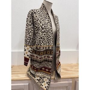 Max Sport Sweater/ cardigan NWT cheetah animal aztec mixed print XS